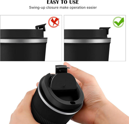 Thermobecher 13oz Rutschfest Edelstahl Travel Mug Kaffeebecher