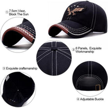 Herren Baseball Cap Adler Stickerei, Einstellbar & Retro