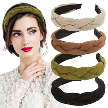 Haarreifen Geflochtenes Stirnband Vintage 4 Stück Schwarz Grün