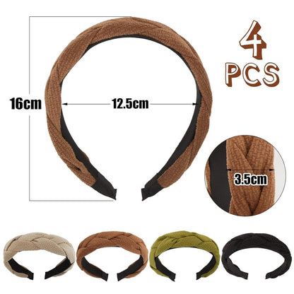 4er Set Vintage Haarreifen Dirndl Trachten Haarband Schwarz