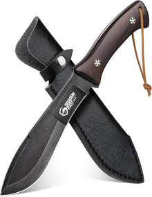 Survival Messer Outdoor Full Tang Holzgriff 17cm