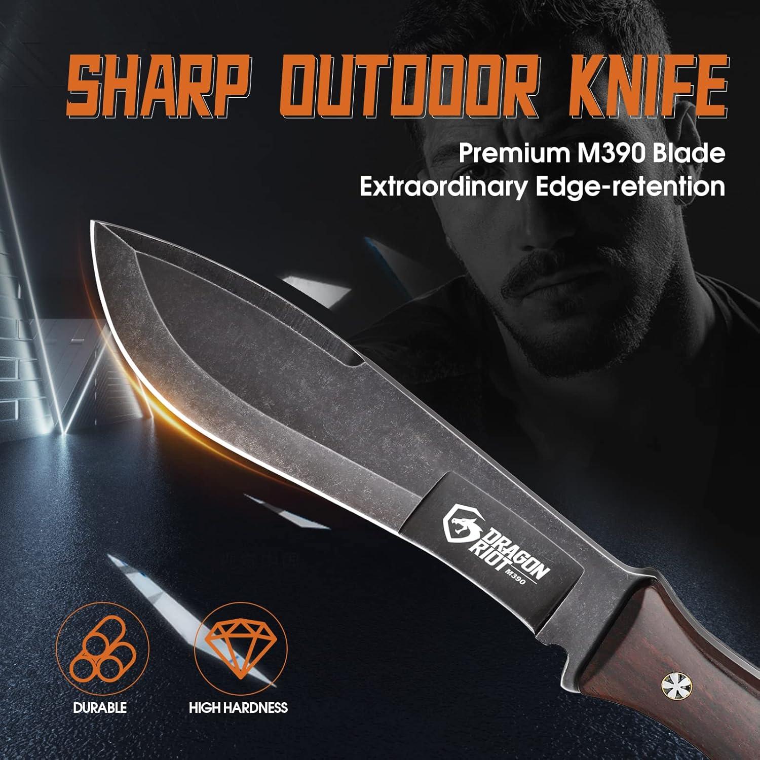 Survival Messer Outdoor Full Tang Holzgriff 17cm