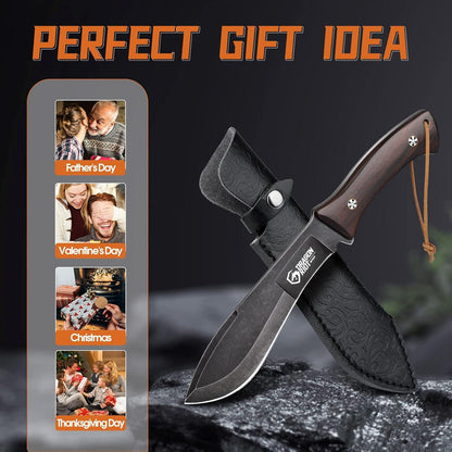 DRAGON RIOT Jagdmesser Outdoor Survival Full Tang Holzgriff 17cm