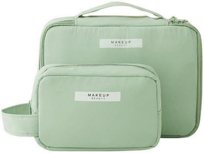 Wasserdichte Kosmetiktasche Make-up-Tasche 2er Set - Grün