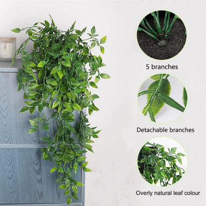 Künstliche Hängepflanzen im 2er Set - Kunstpflanze für Büro und Garten