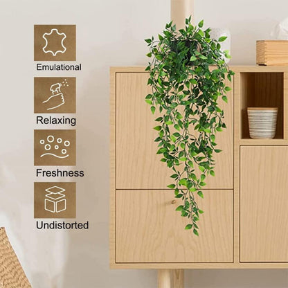Künstliche Hängepflanzen Set 2 Stück Töpfe Kunstpflanze Büro Garten