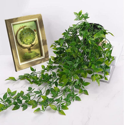 Künstliche Hängepflanzen 2er Set Töpfe 85cm Wanddeko Fake Pflanzen