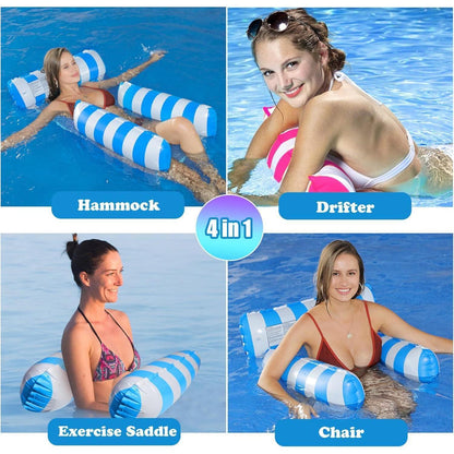 Wasserhängematte Pool Zubehör 2x Aufblasbase Pool Hängematte