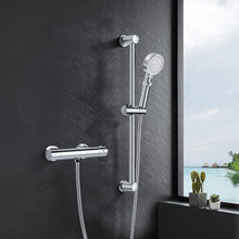 Duscharmatur mit Thermostat Set Aufputz Dusche 5 Strahlarten
