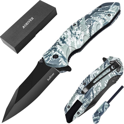 Taschenmesser Militärmesser 3 in 1 Klappmesser Tarngrün