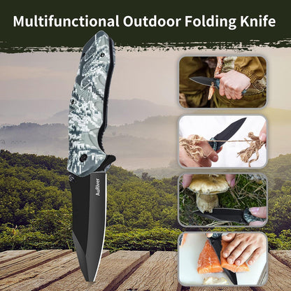 Taschenmesser Militärmesser 3 in 1 Klappmesser Tarngrün