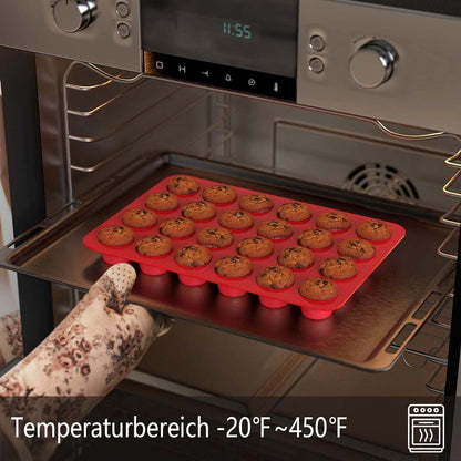 Silikon Muffinform 24er Set Mini Cupcake Backform Antihaft