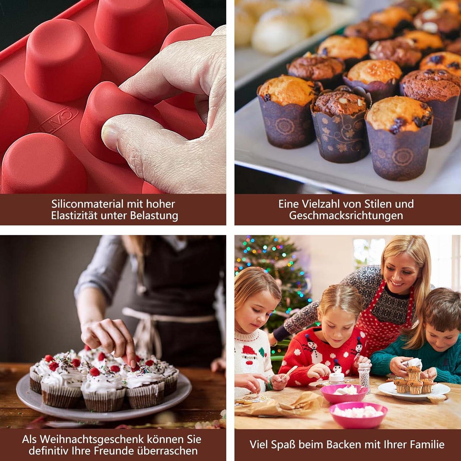 Silikon Muffinform 24er Set Mini Cupcake Backform Antihaft