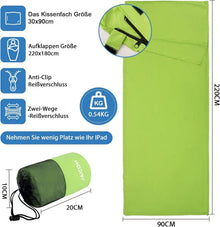 Ultraleichter Seideschlafsack für Reise, 2in1