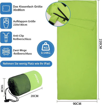 Ultraleichter Seideschlafsack für Reise, 2in1
