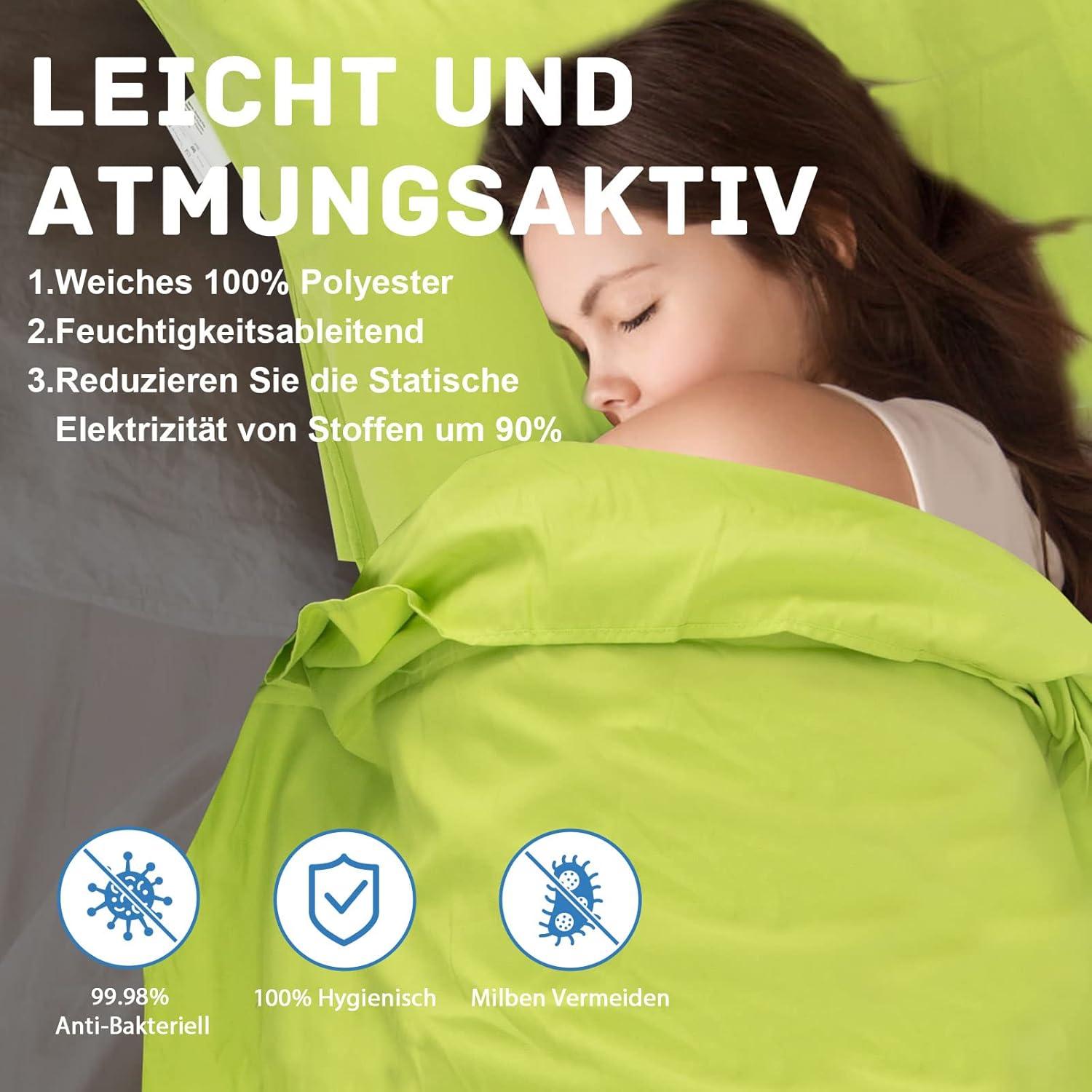 Ultraleichter Seidenschlafsack für Reise - 2in1 Hüttenschlafsack