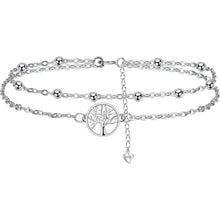Fußkettchen Silber 925 Lebensbaum verstellbar für Damen