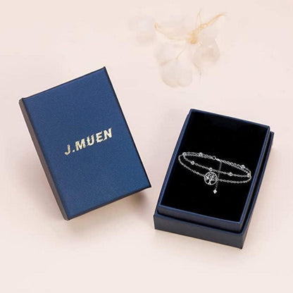 Fußkettchen Silber 925 Lebensbaum verstellbar für Damen