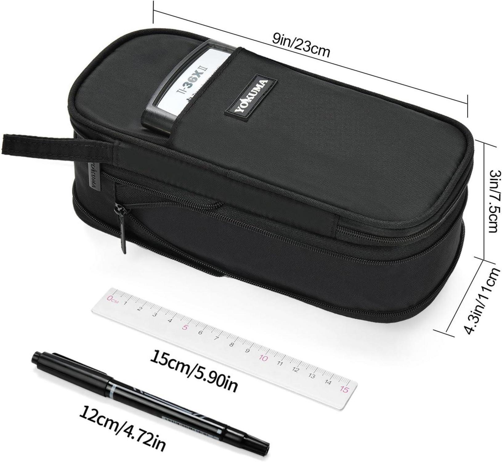 YOKUMA Federmäppchen Etui groß Schule Teenager mädchen Jungen schwarz