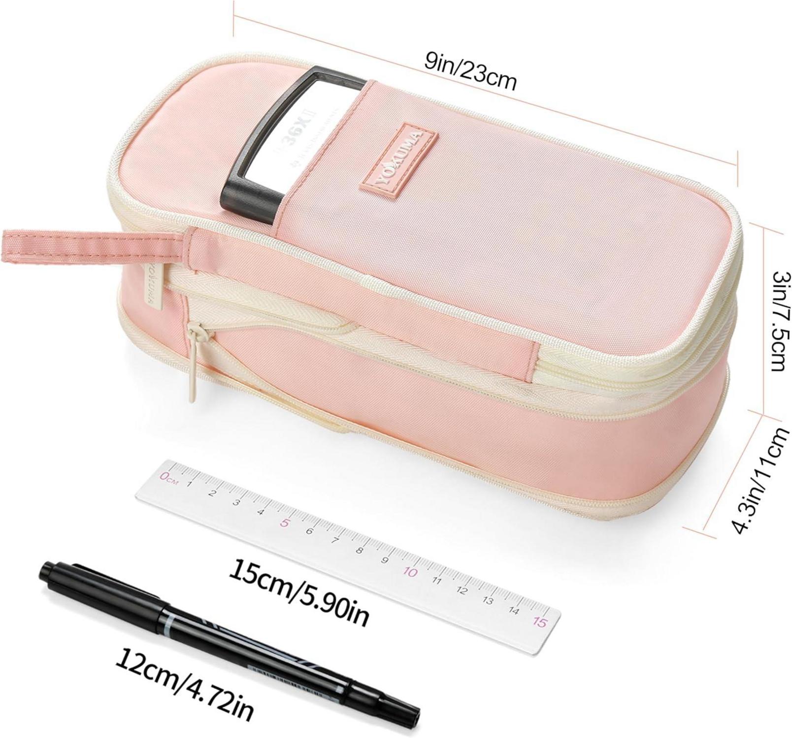 YOKUMA große Federtasche rosa Mädchen Schule Teenager