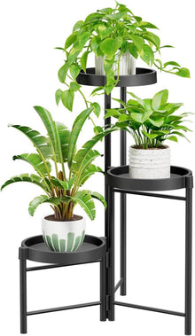 Pflanzenständer Metall 3 Ebenen Blumenregal Blumenständer Schwarz