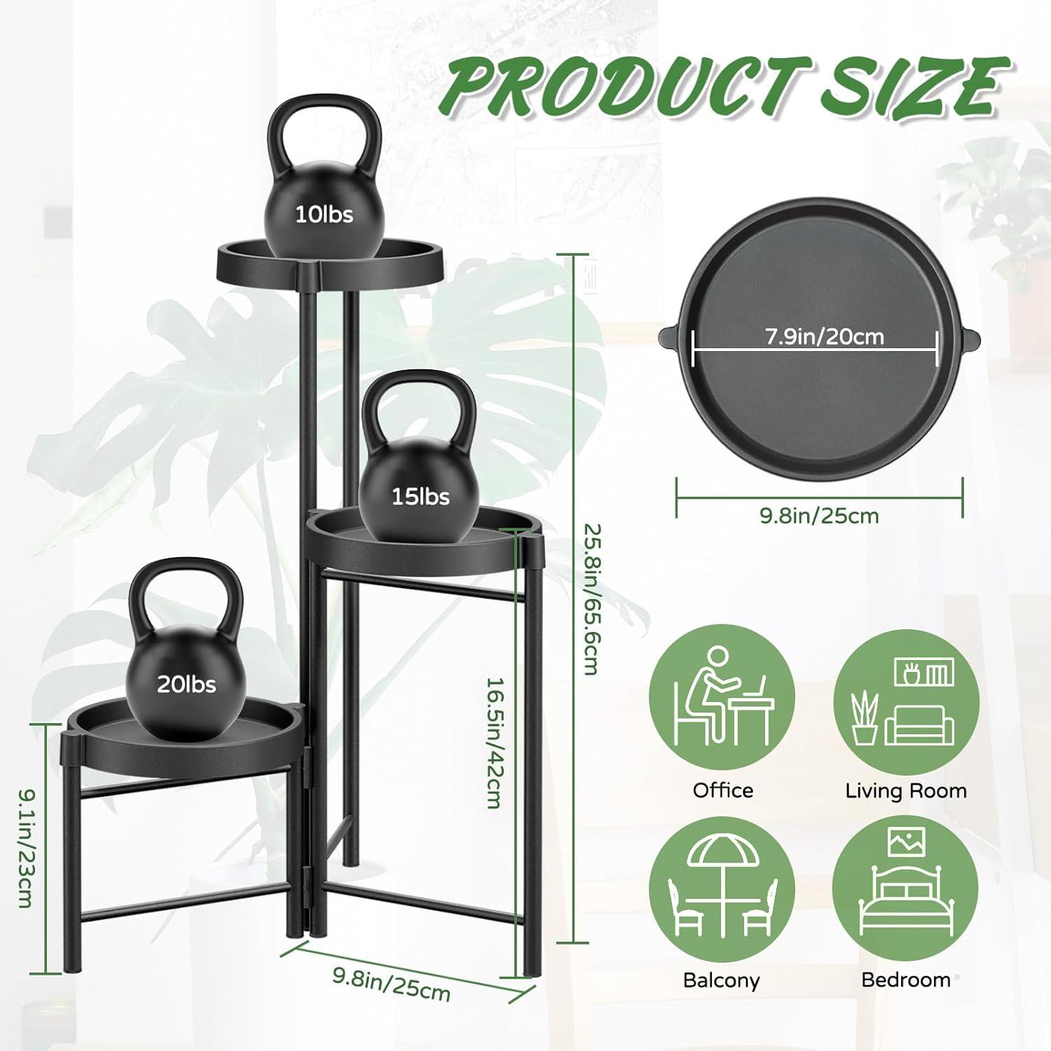Pflanzenständer Metall 3 Ebenen Blumenregal Mehrstöckig