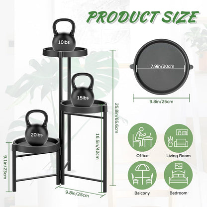 Pflanzenständer Metall 3 Ebenen Blumenregal Mehrstöckig