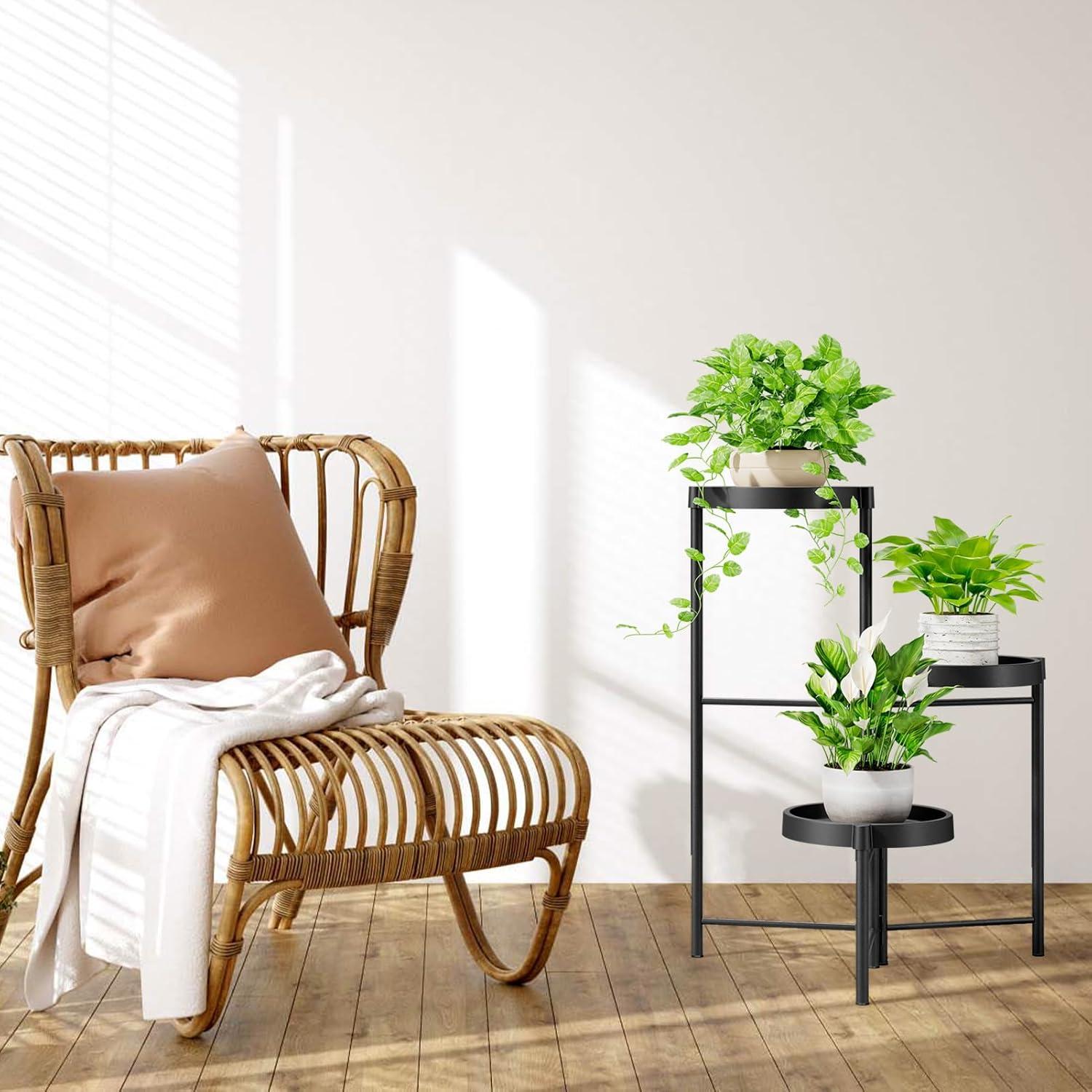 Pflanzenständer Metall 3 Ebenen Blumenregal Wohnraum Garten