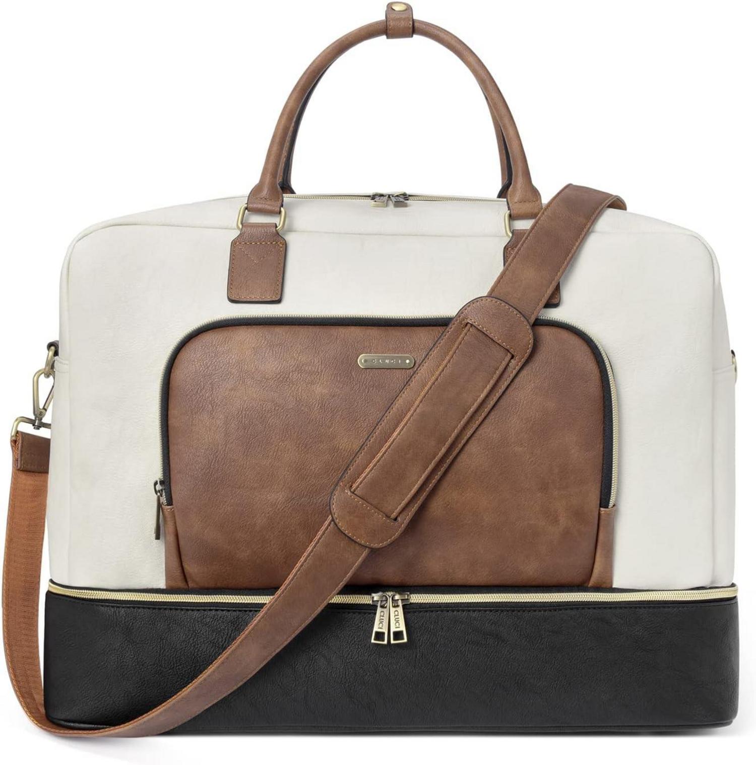 CLUCI Reisetasche Damen PU Leder Umhängetasche mit Schuhfach