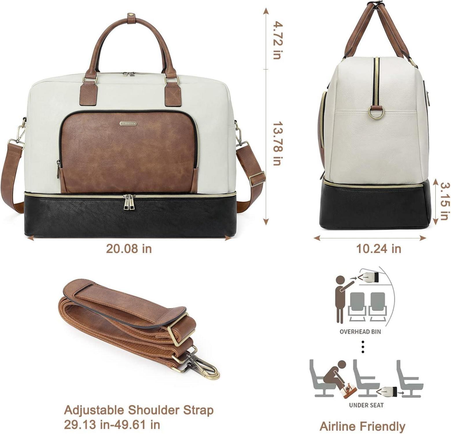 CLUCI Reisetasche Damen PU Leder Umhängetasche mit Schuhfach