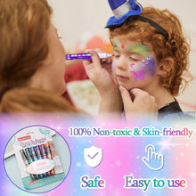 Glitzer Tattoo Stifte Kinder 6 Farben Schablonen Gesicht