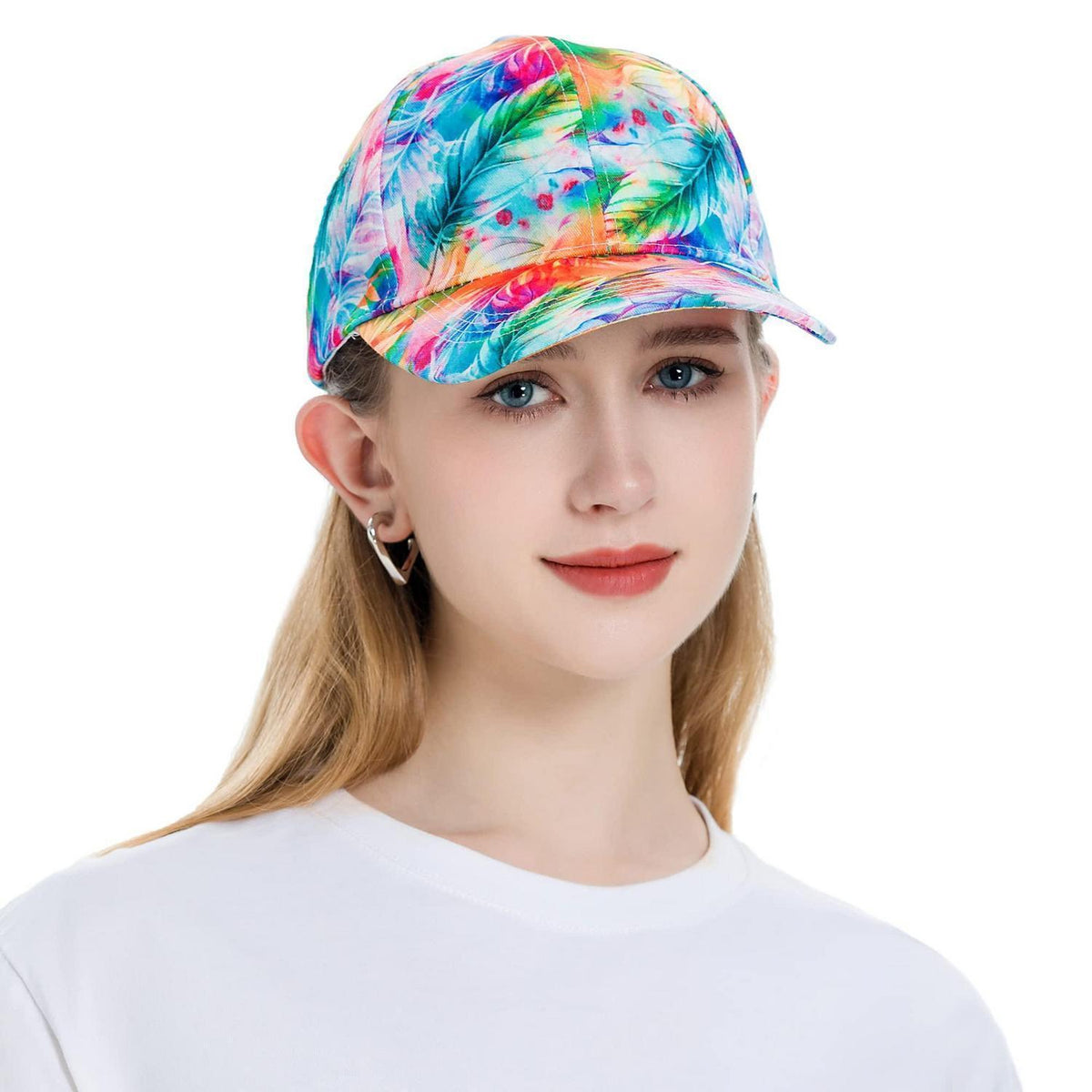 Damen Baseball Cap Blumen Sommerhut Atmungsaktiv