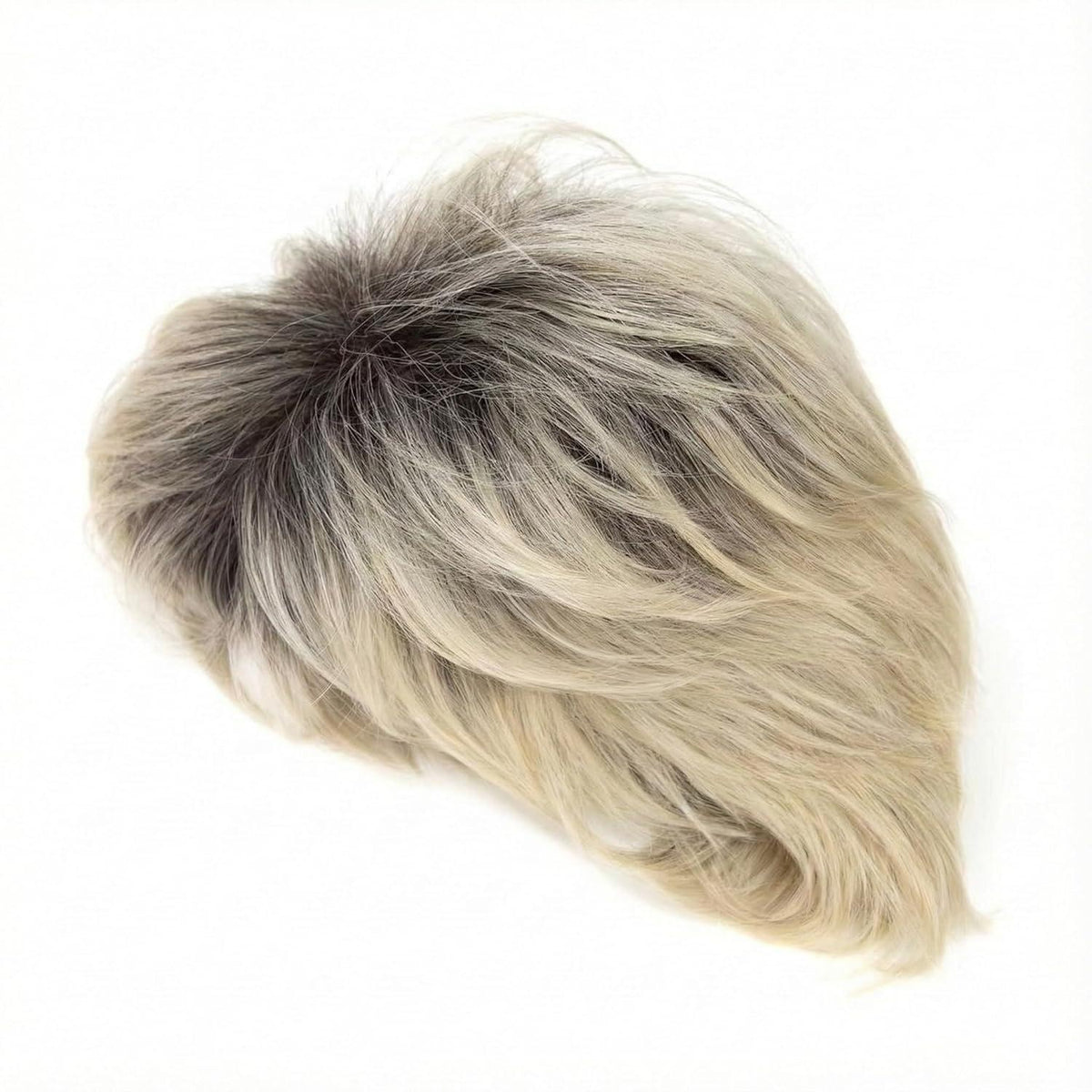 Ombre Blonde Pixie Perücke mit Pony – Kurz, flauschig & natürlich