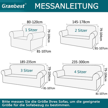 Granbest Rhombus Sofabezug 3-Sitzer, Elastisch, Rutschfest, Grau