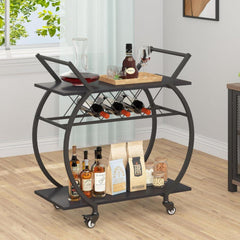 Servierwagen mit Rollen und Weinregal für Küche und Bar