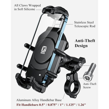 Motorrad Handyhalterung mit Vibrationsdämpfer & Diebstahlschutz