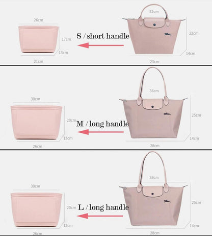 Filz-Organizer für Taschen - Hochwertig, groß, Y012-beige-L