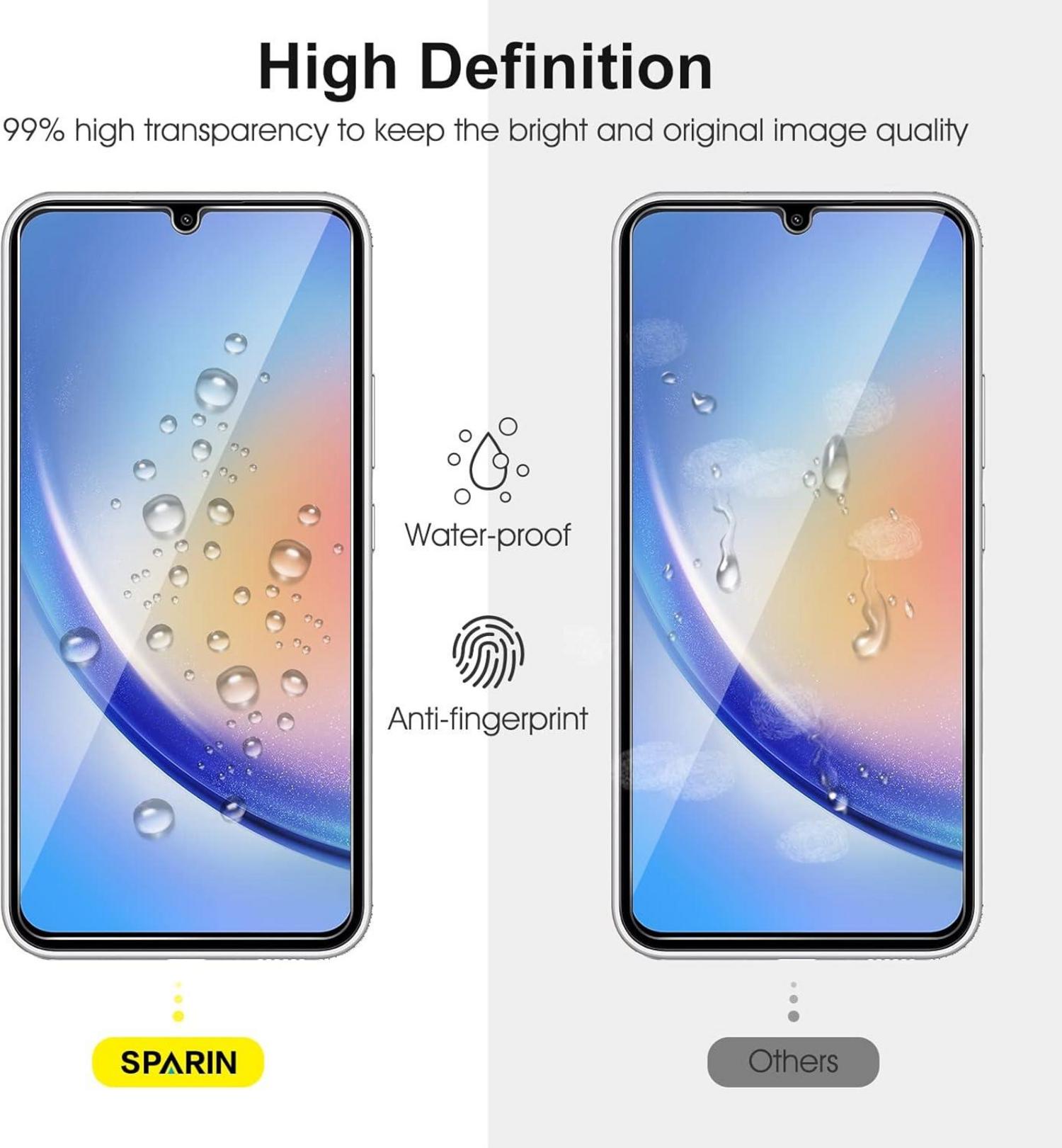 Panzer Schutz Glas für Samsung Galaxy A34 5G, 9H Härte, 2 Schutzfolien