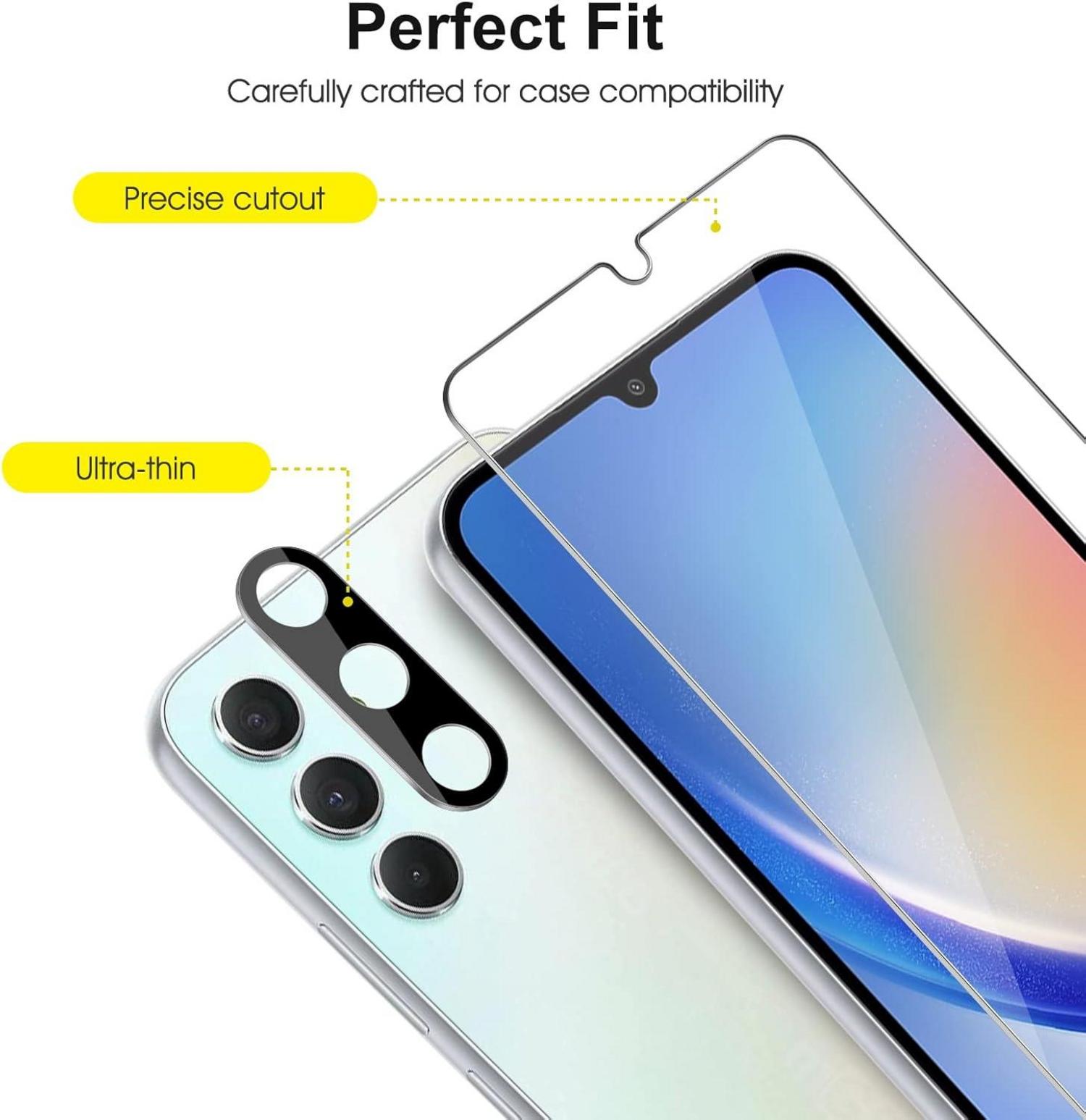 Panzer Schutz Glas für Samsung Galaxy A34 5G, 9H Härte, 2 Schutzfolien