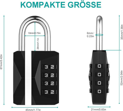 ZHEGE Zahlenschloss Vorhängeschloss Große Weiße Zahlen Schloss Fitness Spind