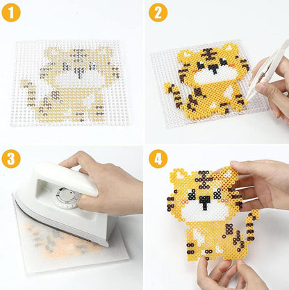 Bügelperlen Tiere Set 5000 Stück 5mm Steckperlen mit Zubehör & Muster