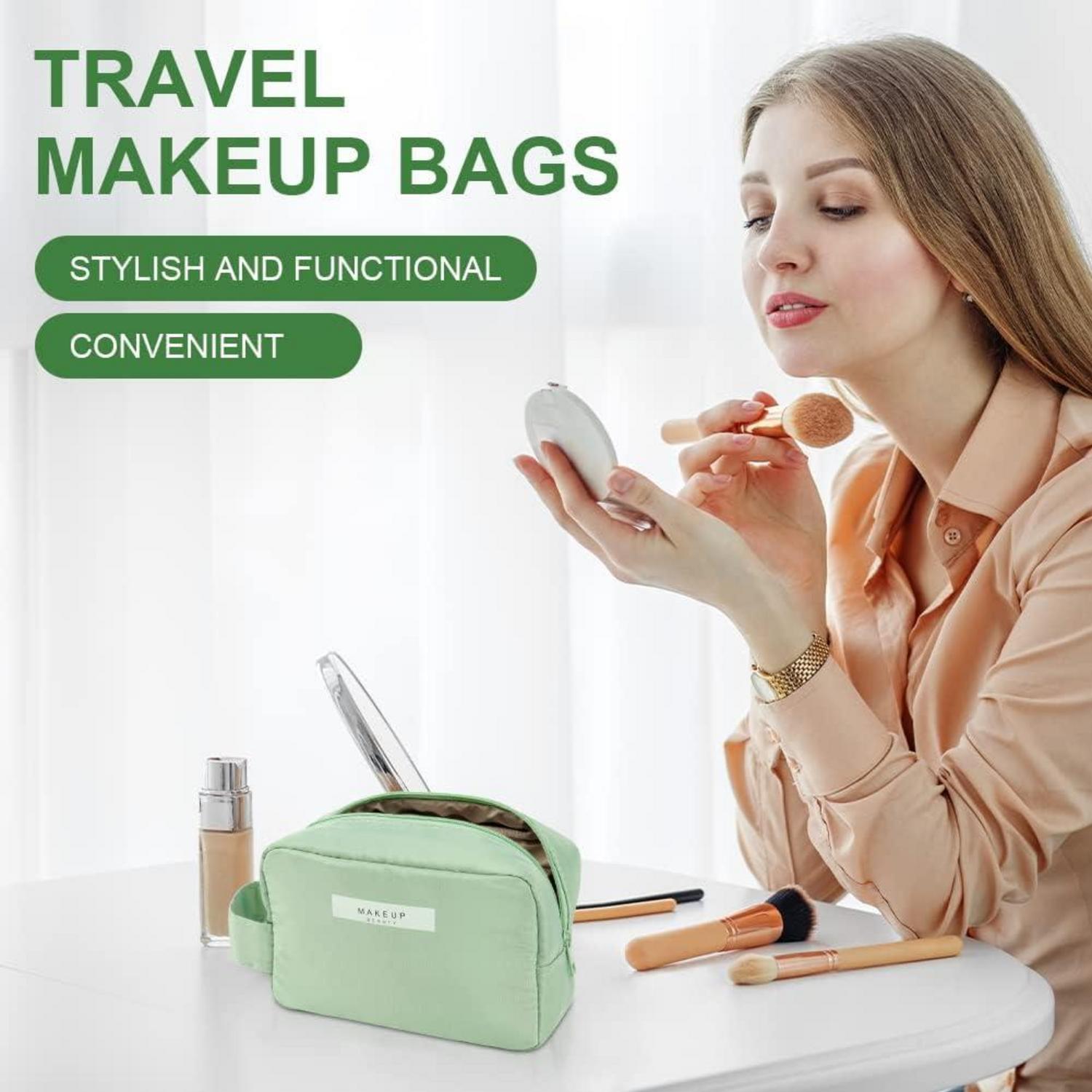 Kosmetiktasche wasserdicht Schminktasche Reise Organizer Mädchen Grün