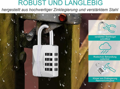 ZHEGE Zahlenschloss 4 Stellig für Spind Fitnessstudio