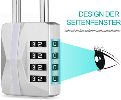 ZHEGE Zahlenschloss 4 Stellig für Spind, Schrank, Wetterfest Außenbereich