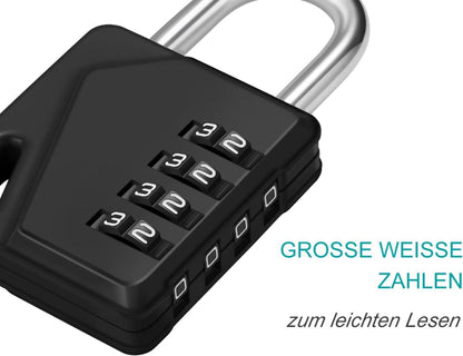 Zahlenschloss Vorhängeschloss 4 Stellig Spindschloss Namensschilder 2