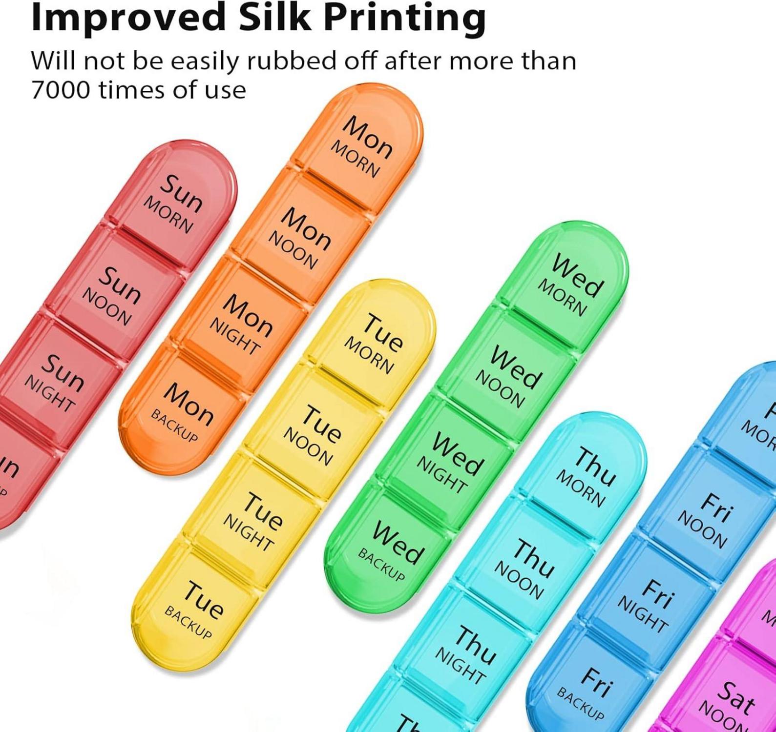 Tablettenbox 7 Tage 4 Fächer Olivgrün BPA-freies Material