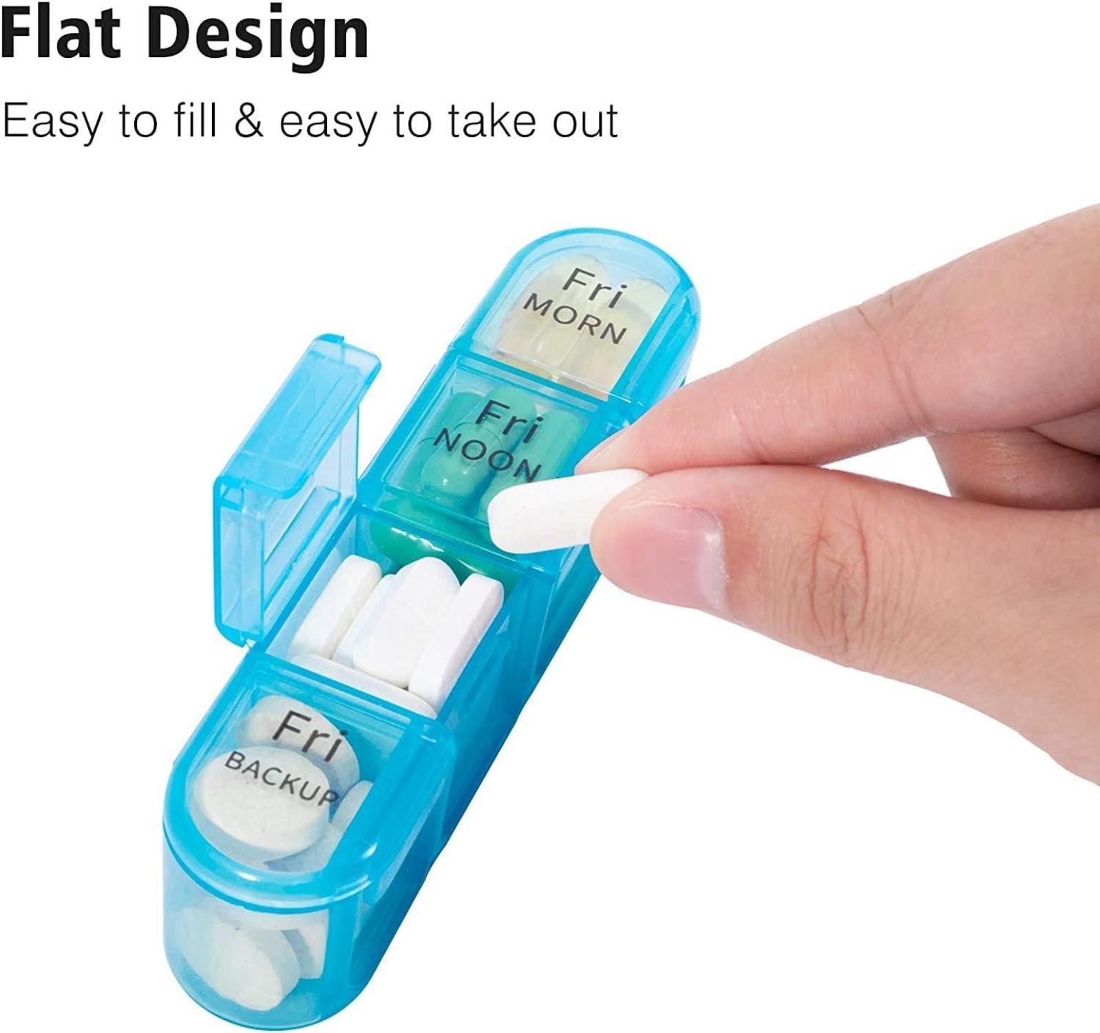 Tablettenbox 7 Tage 4 Fächer Pillendose Olivgrün BPA frei