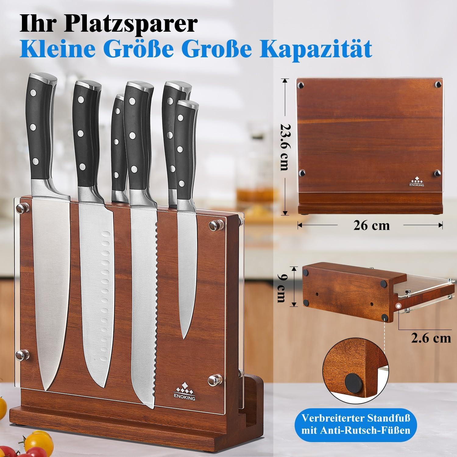 Messerblock Magnetisch Akazienholz Acrylschilde 12 Messer