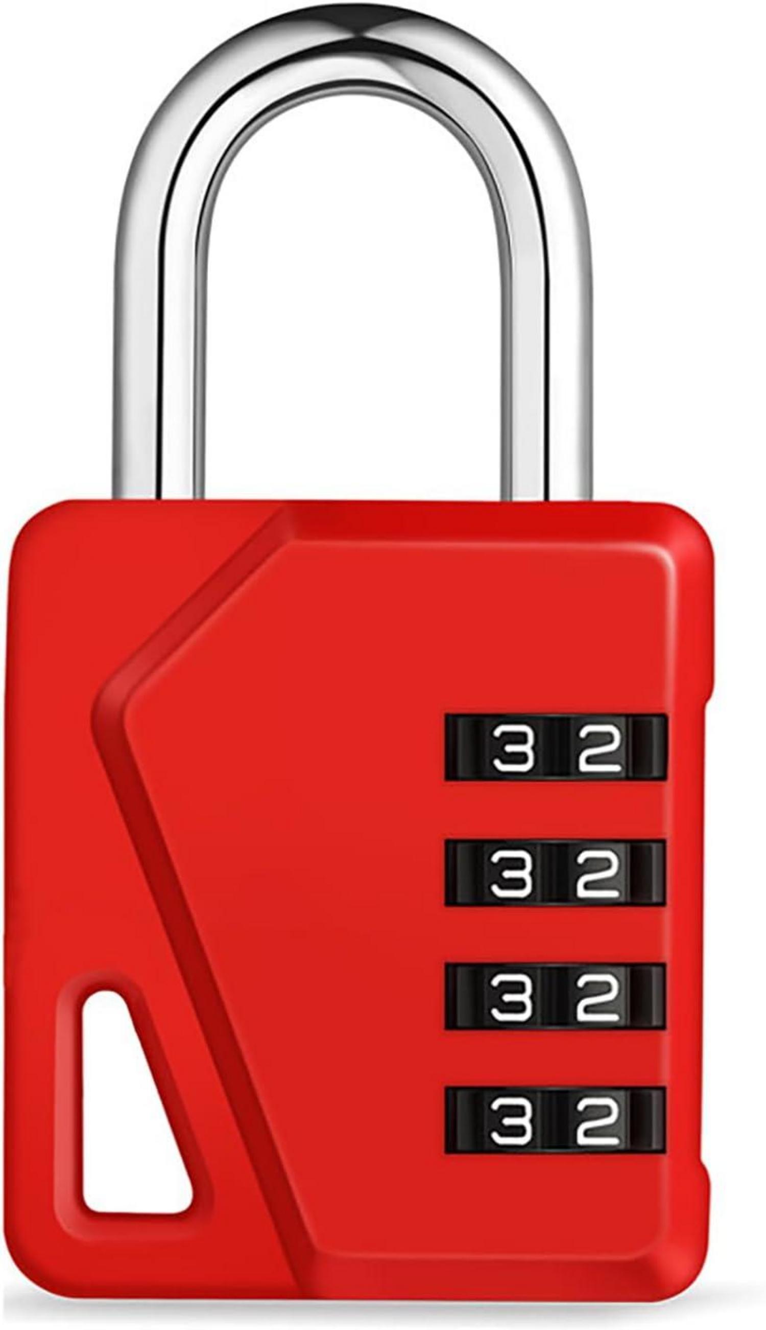 Zahlenschloss 4 Stelliges Vorhängschloss mit Zahlencode Rot 1 Stück