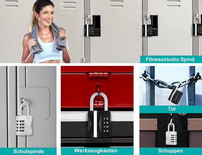 Zahlenschloss 4 Stellige Wetterfest Hängeschloss Zahlen Schwarz 2